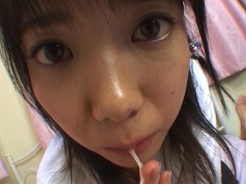 Japanese GF eating cum